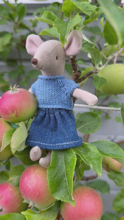 Shirt for Maileg Mouse - Light Blue