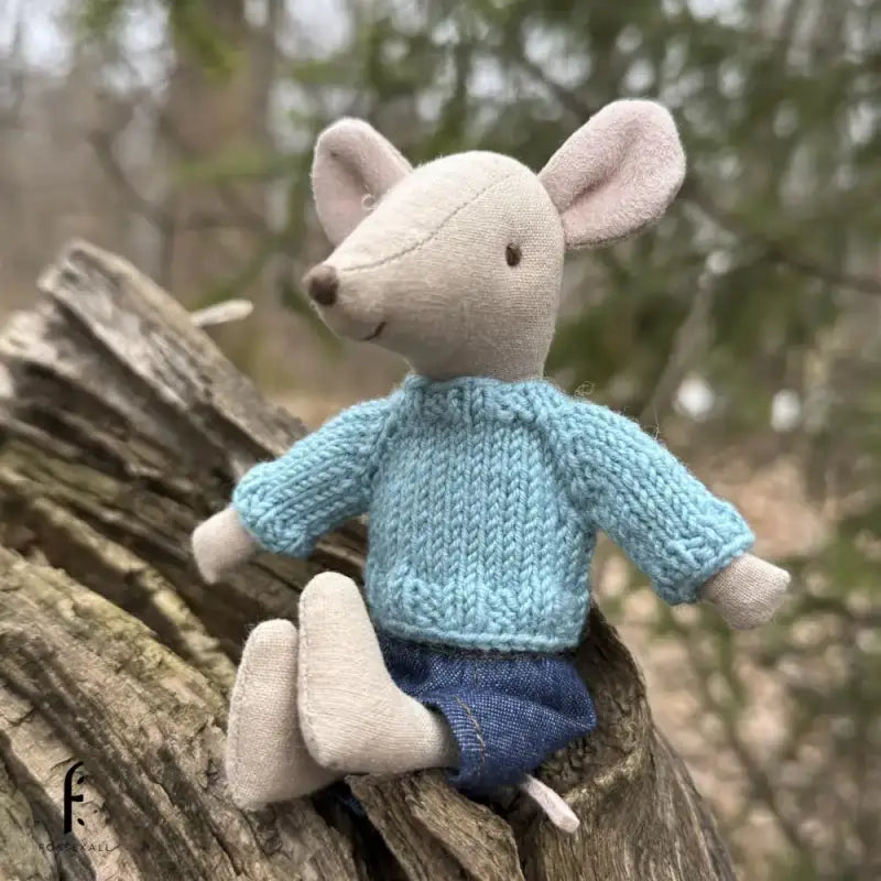 Sweater for Maileg Mouse - Light blue - 2
